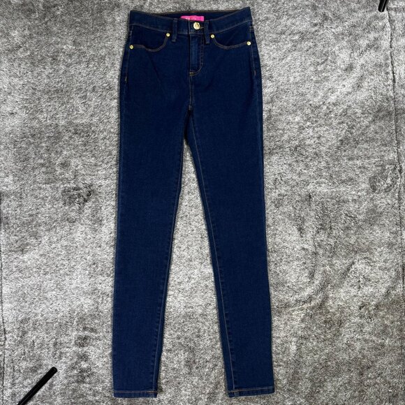 Lilly Pulitzer Eagan High Rise Skinny Jean Sz 00 - Picture 2 of 8